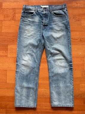Nili Lotan Billie Straight Leg Summer Wash Button Fly Jeans